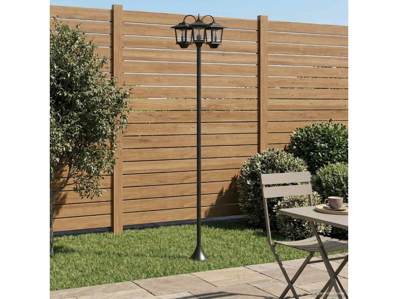  Lampadaire à 3 têtes noir 16x16x187 cm aluminium et abs shl75665  - Conforama B