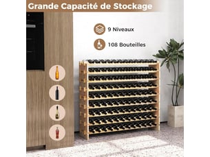 Bibliotheque coloris marron GIANTEX - 120 cm x 106 cm