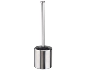 Brosse wc en acier inoxydable et verre – argenté et noir