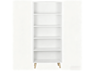 Bibliotheque coloris blanc 5 étagère(s) <strong>MIVRAY </strong> <strong></strong> - 24 cm x 144 cm
