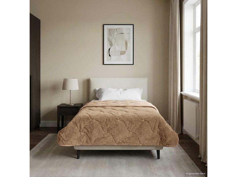  Duvet d'hiver - couette 155 x 220 cm hiver - couette taupe respirant  - Conforama D