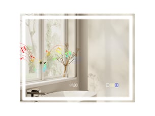 Miroir de salle de bain led bluetooth anti-buée tactile 90 x 3,5 x 70 cm