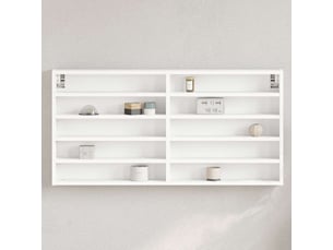 Armoire à vitrine, étagère murale blanc 100x8,5x50 cm bois d'ingénierie cf40931