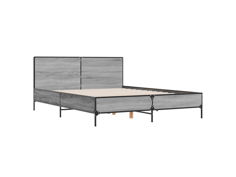  Lit double- lit adulte -  cadre de lit sans matelas sonoma gris 150x200 cm  - Conforama B