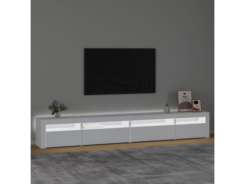  Meuble tv - banc tv - meuble de rangement avec lumières led blanc 270x35x40 cm  - Conforama C