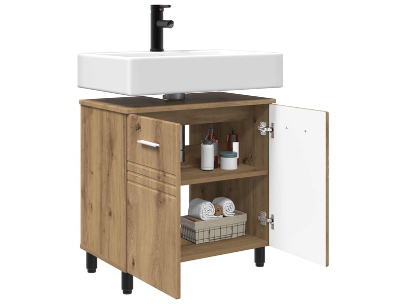  Unité de vanité de salle de bain, meuble de rangement chêne artisanal shl4088  - Conforama C