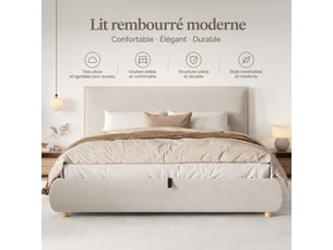Lit 2 places 180x200 cm    coloris blanc