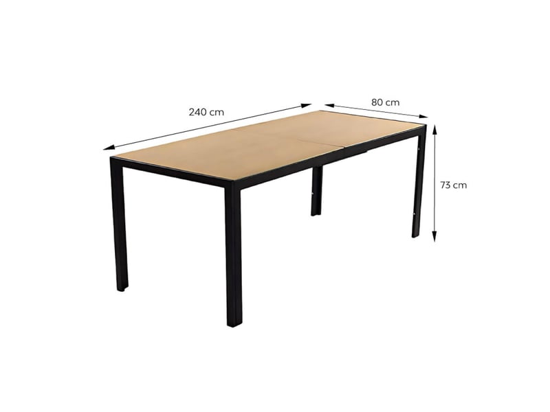 Salon de jardin 10 places avec table 240cm effet bois esperance - Conforama C