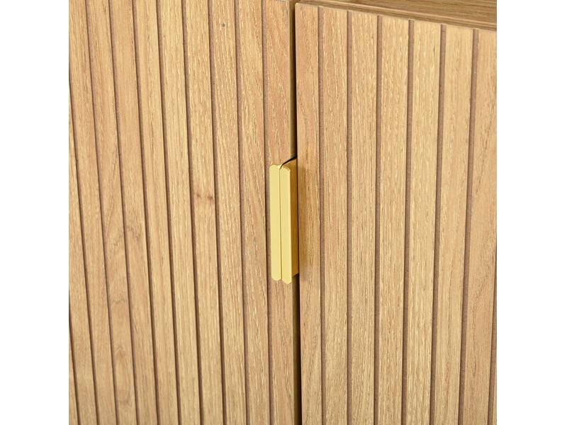  Buffet et enfilade 3 portes, façade à lignes verticales, rangement pour salon ou salle à manger, 140 × 40 × 78 cm  - Conforama E