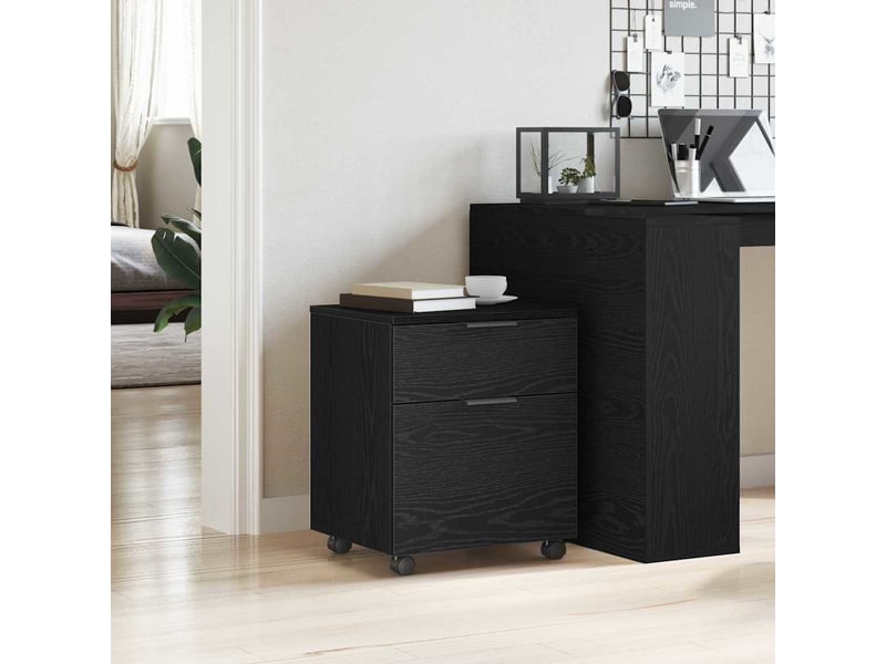  Caisson de bureau, cabinet de dossier chêne noir 45x38x54 cm bois d'ingénierie  - Conforama D
