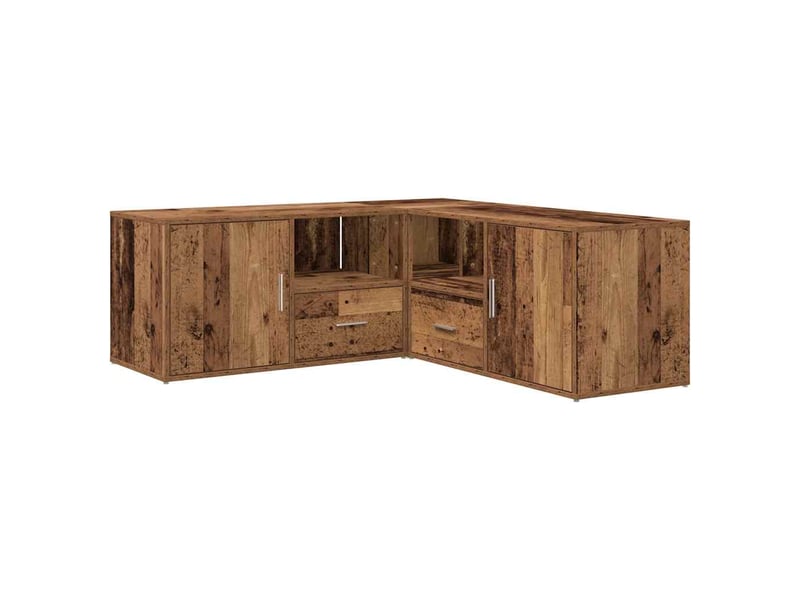  Armoire d'angle, armoire de rangement vieux bois 200x40x45 cm bois d'ingénierie  - Conforama E