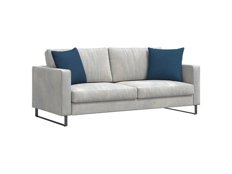  Lot de 2 coussins de canapé, coussins décoratifs tissu bleu 45 x 45 cm cf58775  - Conforama C