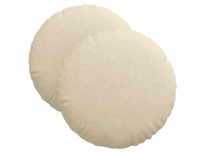 Lot de 2 coussins de siège, coussins décoratifs tissu crème ø40 x 13 cm cf59782 - Conforama A