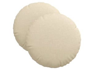 Lot de 2 coussins de siège, coussins décoratifs tissu crème ø40 x 13 cm cf59782