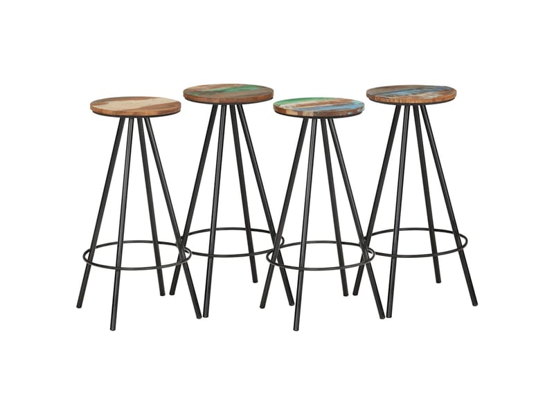  Lot de 4 tabouret de bar, chaise de bar bois massif de récupération shl62572  - Conforama B