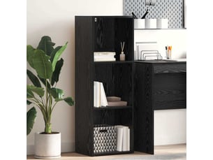 Étagère 3 niveaux, étagère de rangement 40 x 30 x 114 cm bois d'ingénierie chêne noir