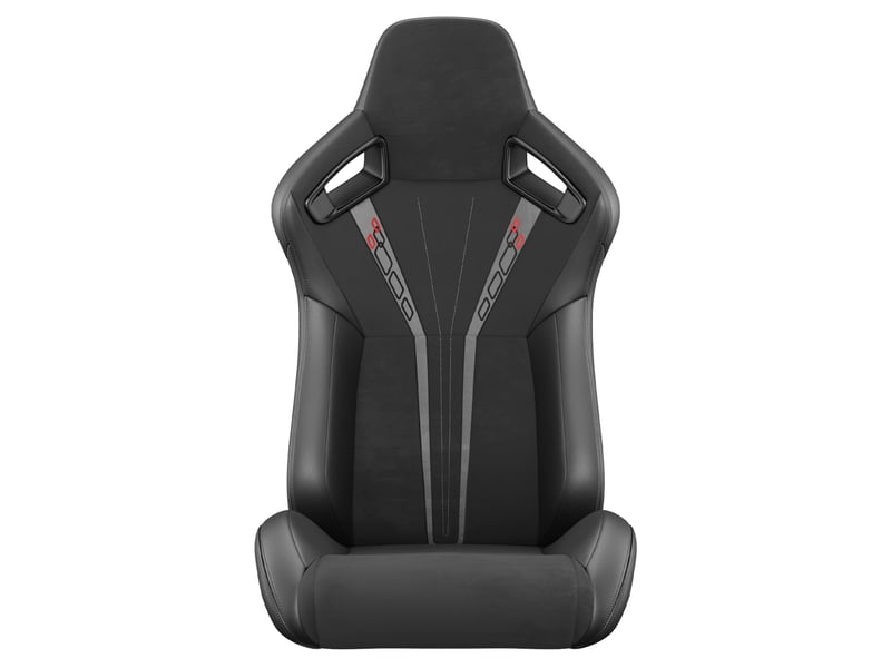 Siège baquet racing universel noir pvc effet carbone inclinable côté gauche - Conforama A