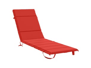 Coussin de transat, coussin pour bain de soleil gemert 100 % polyester rouge 200 x 60 x 3 cm cf56193