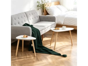 Table basse triangulaire coloris bicolore LPOSPI - 39.5 cmx44.5 cm
