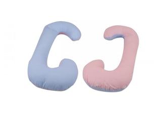 Coussin usages multiples bleu à carreaux – rose à carreaux