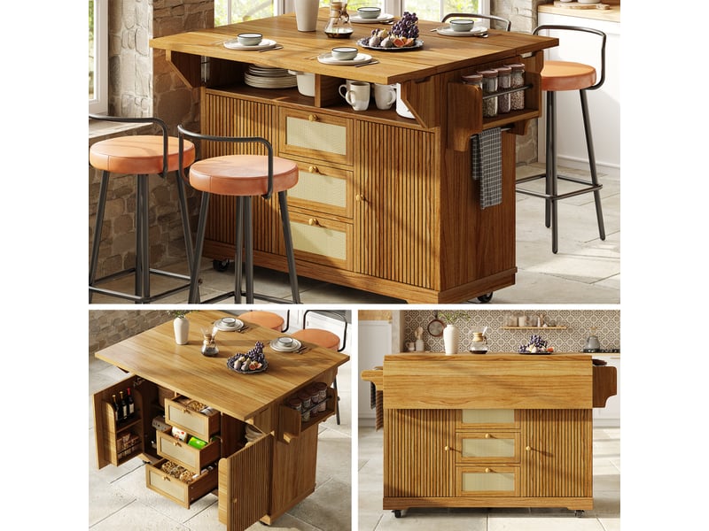  Desserte 2 portes 3 tiroirs coloris bois foncé mdf  - Conforama B