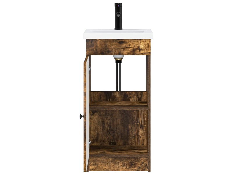 Meuble de salle de bain avec évier chêne fumé 42x40x84.5 cm shl2328 - Conforama D