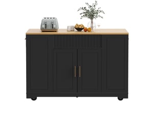 Desserte 2 portes 2 tiroirs coloris noir mdf