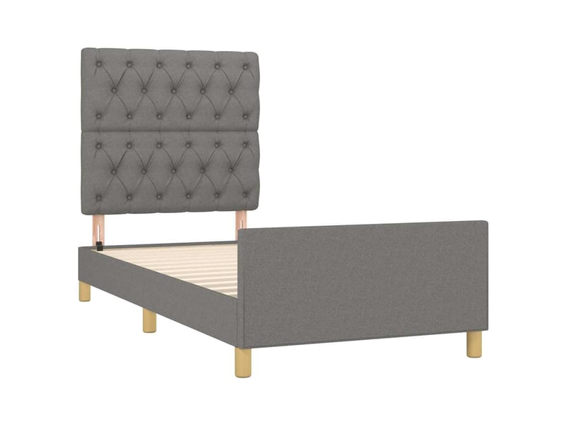  Lit simple- lit adulte -  cadre de lit sans matelas gris foncé 80x200 cm tissu  - Conforama C