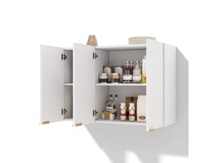 Meuble de cuisine mural 90x29x60 cm à 3 portes blanc