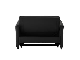 Canapé 2 places, transformable en lit, dossier réglable, avec rembourrage mousse, coloris noir antique, l122 x p83 x h82 cm
