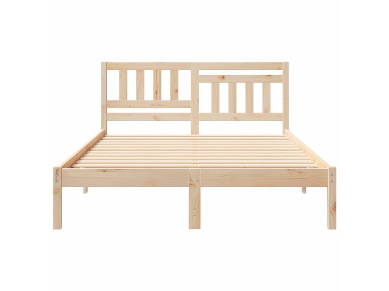  Lit double- lit adulte -  cadre de lit avec tête de lit marron 135 x 190 cm pin massif  - Conforama C