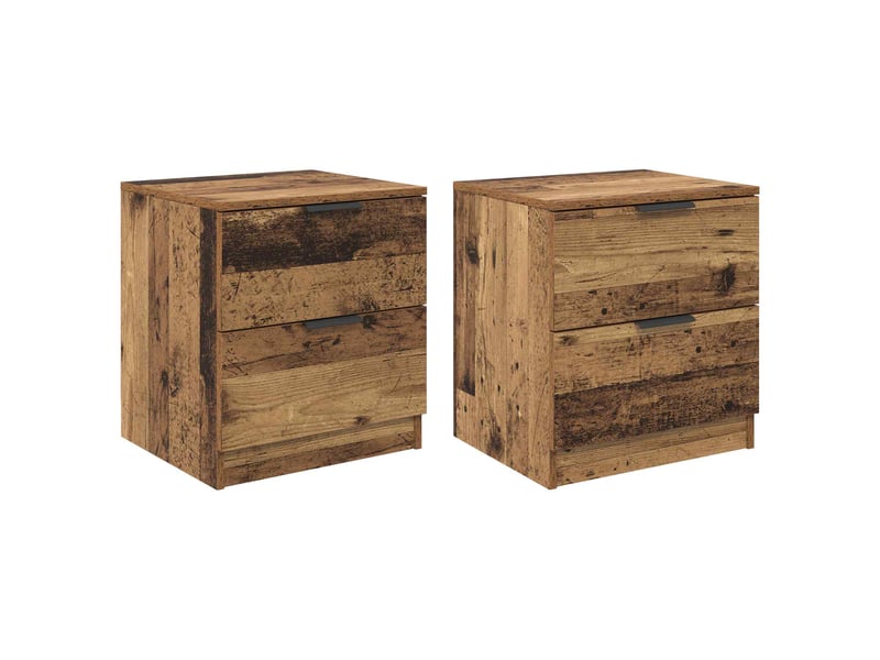 Table de chevet - cabinet de chevet - table de nuit 2 pc bois ancien 45 x 39 x 50cm - Conforama A