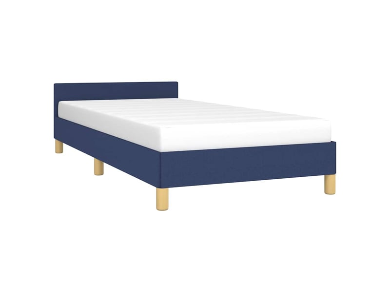  Lit simple- lit adulte -  cadre de lit avec tête de lit sans matelas bleu 100x200cm tissu  - Conforama B