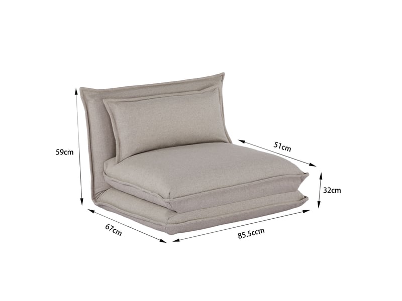  Chauffeuse convertible 1 place en mousse tissu beige terre de nuit  - Conforama D