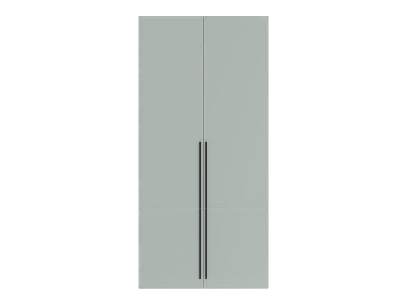  Armoire 4 portes avec penderie, porte-pantalons et 4 compartiments, 90 × 50 × 200 cm, grise  - Conforama A