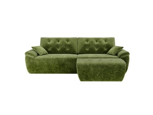 Canapé modulable en chenille vert mousse haute densité avec pouf,canapé salon 275cm style nuage confortable,compressé sans montage