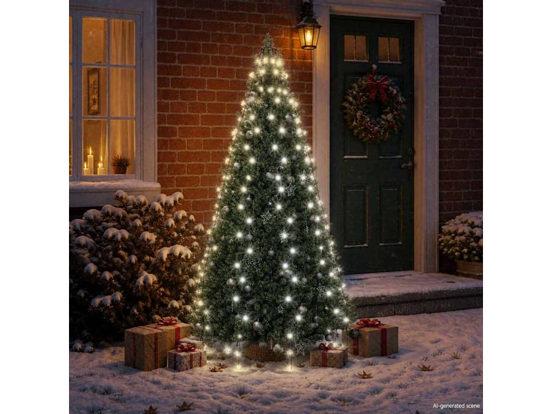  Guirlande lumineuse d'arbre de noël 210 led blanc froid 210 cm  - Conforama C