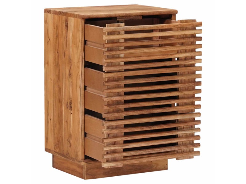  Table de chevet faite main marron teck 40 x 30 x 60 cm  - Conforama D