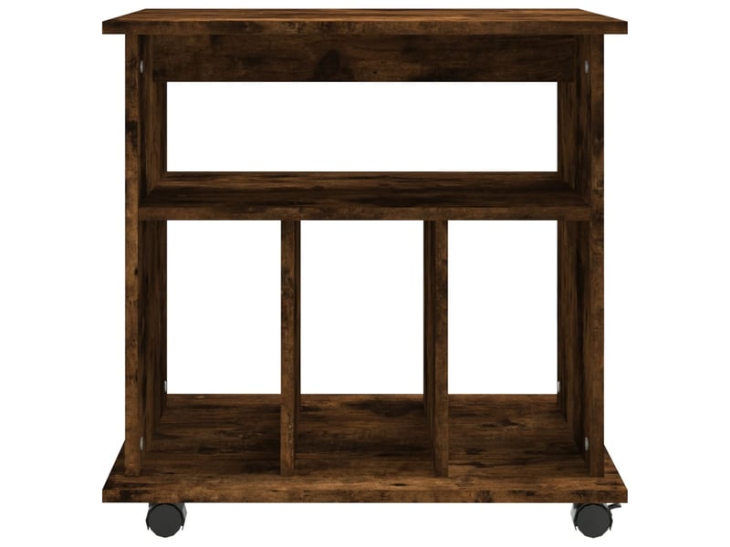  Armoire de rangement roulante chêne fumé 60x45x60 cm bois d'ingénierie  - Conforama E
