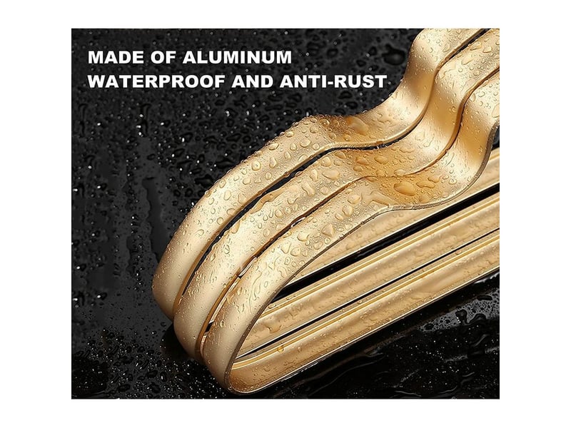  Lot de 20 cintres en fer aluminum 42cm, matte doré métal cintre pour vêtements costumes t-shirts chemises vestes robes, encoches antidérapantes, élégants et de qualité, durables junjun  - Conforama C