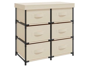 Armoire de rangement - armoire de rangement avec 6 tiroirs 55x29x55 cm crème acier