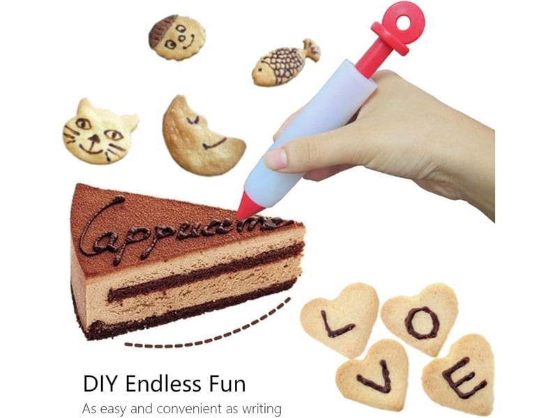 3 pcs stylos décoratifs en silicone pour gâteau, alphabet, tarte, poche à douille, conseils de cuisine polyvalents pour la décoration de pâtisserie, g - Conforama B
