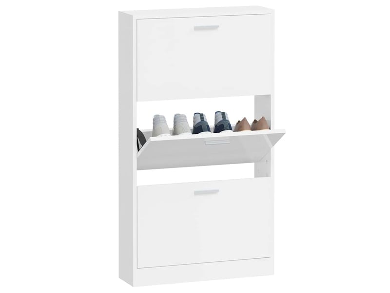  Meuble à chaussure | armoire à chaussure blanc brillant 59x17x108 cm bois ingénierie  - Conforama D
