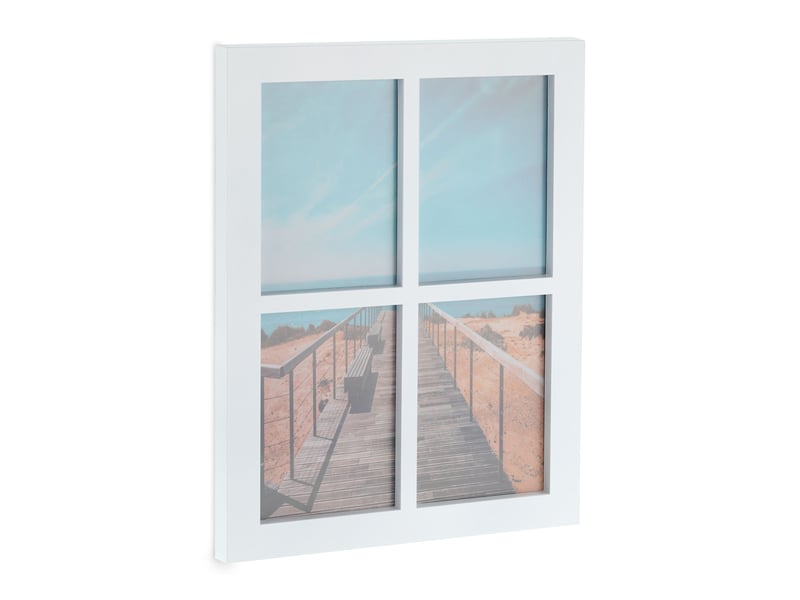  Cadre photo pêle-mêle moderne 44 x 33,5 x 3 cm pour 4 photos en plastique noir 13_0010590  - Conforama A