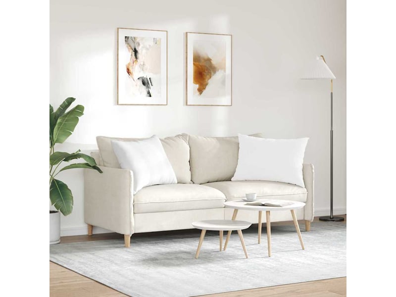 Lot de 2 coussins de canapé, coussins décoratifs tissu blanc 70 x 50 cm cf58769 - Conforama D