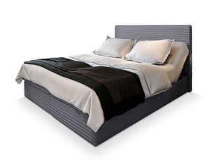 Lit avec rangement 180x200 cm <strong>MASSENO</strong> <strong></strong> coloris gris