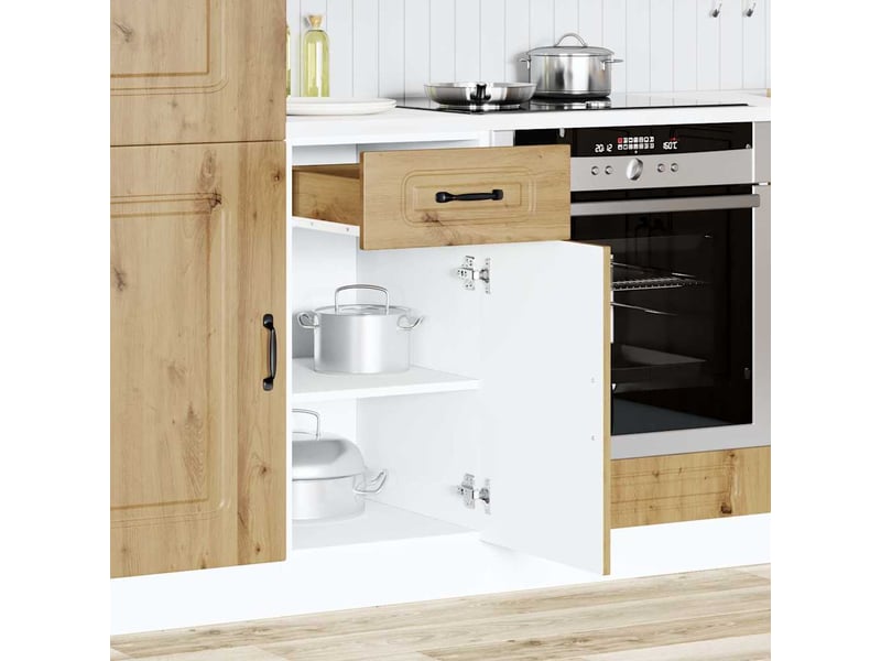 Meuble de rangement, armoire de cuisine kalmar chêne artisanal bois d'ingénierie shl8063 - Conforama C