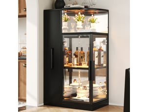 Vitrine coloris noir <strong>DESMIU</strong> <strong></strong> - 64 cmx112 cm