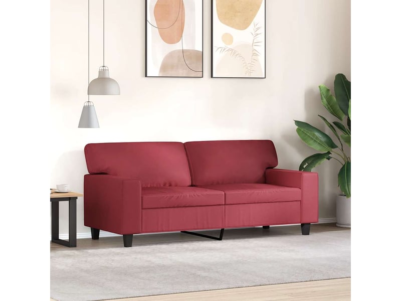  Canapé droit, sofa, canapé à 2 places rouge bordeaux 140 cm similicuir cf20358  - Conforama C