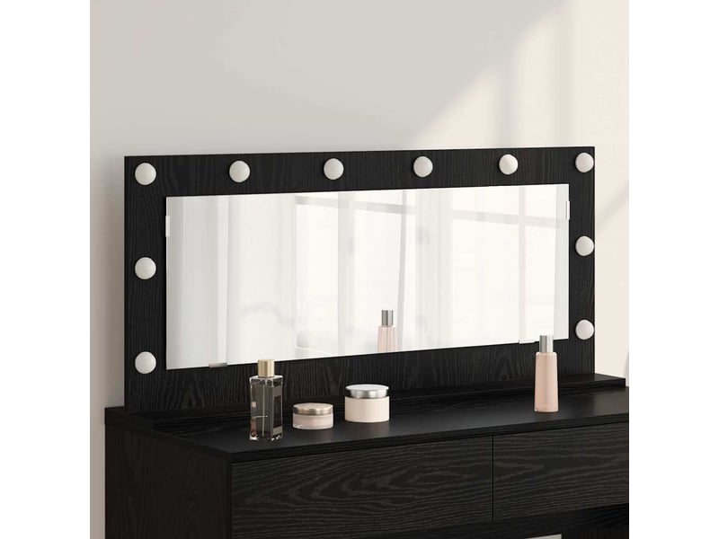  Miroir de vanité, miroir de coiffeuse chêne noir 100 x 45 x 18 cm rectangulaire cf62761  - Conforama B